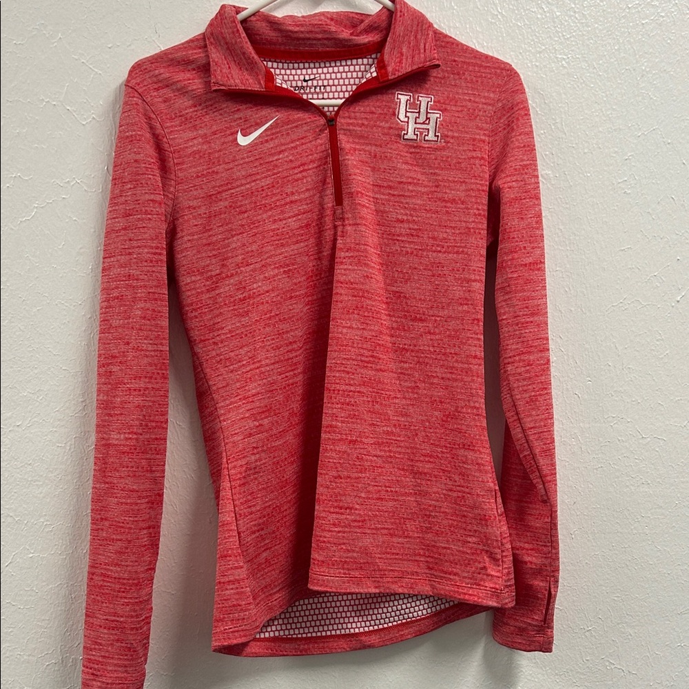 Nike Red Heathered Quarter-Zip Top